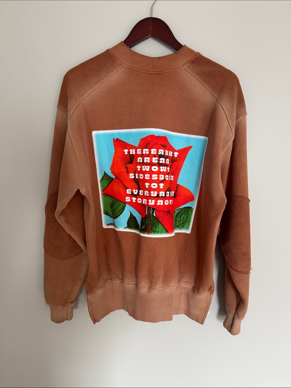 Boys Lie Rust Crewneck Sweatshirt with Tonal Winged Graphic - Picture 2 of 3